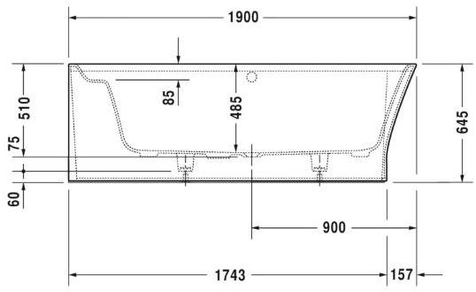 Duravit Угловая гидромассажная ванна из дюрасолида Cape cod 760362 - 760363 - Вид №3