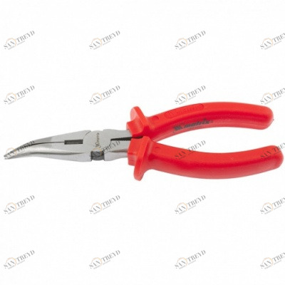 Длинногубцы изогнутые Econom 160мм шлифованные пластмассовые рукоятки MATRIX 12539