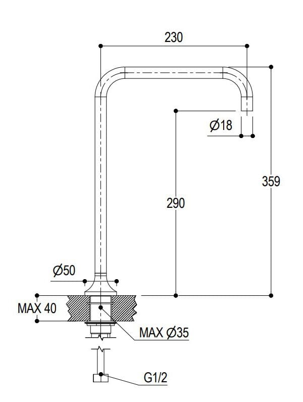 Дозирующий носик для столешницы для умывальника Ritmonio Diametro35 Cross ARCH-00023594 - Вид №2