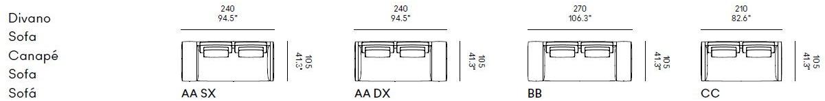 Casamania & Horm 2-х местный диван со съемным чехлом из ткани или кожи Dizzy sun-id-1494926 - Вид №10