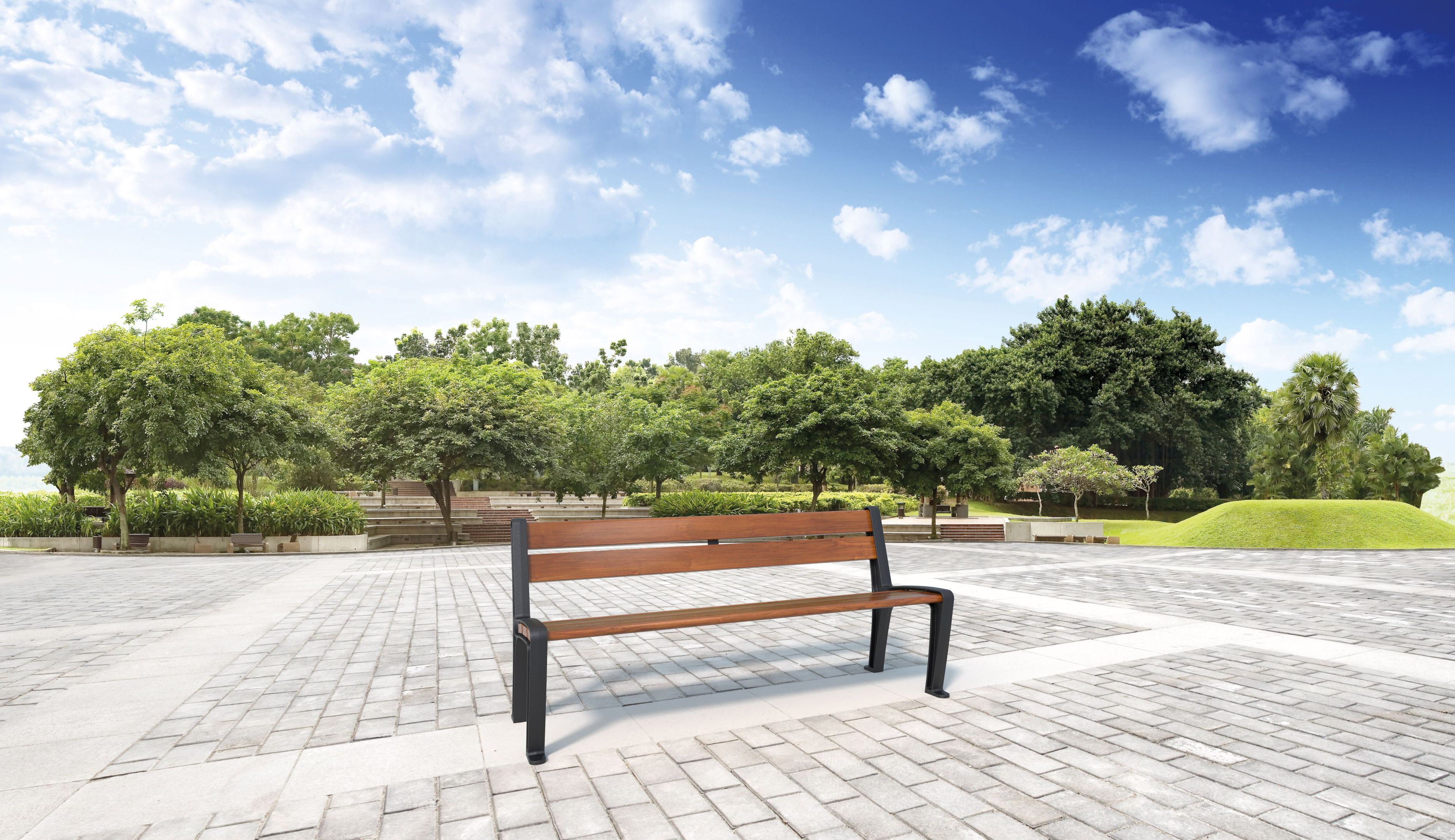 Деревянная скамья со спинкой Studio Città GHISA ARCH-00089734