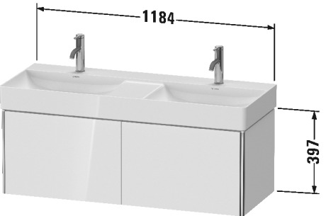 XS406404040 XSquare Тумбочка подвесная Черный глянцевый лак Duravit - Вид №1