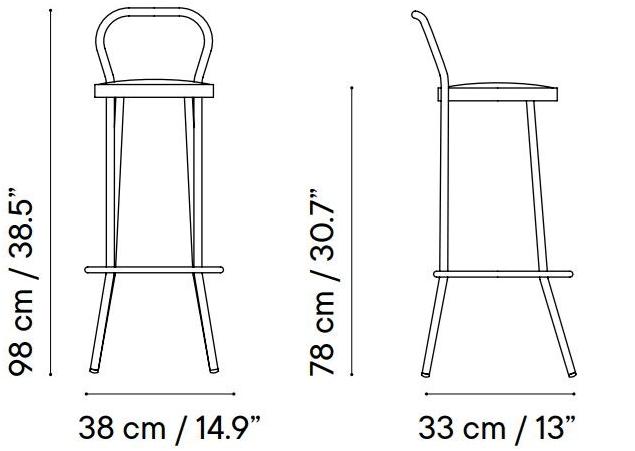 iSimar Высокий табурет со встроенной подушкой и стальной спинкой Puerto 8134 - Вид №1