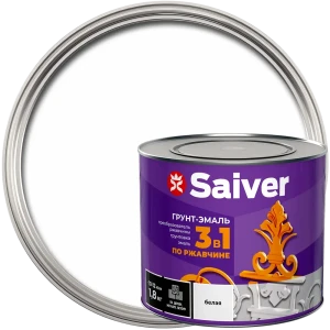 Грунт-эмаль по ржавчине 3 в 1 Saiver гладкая цвет белый 1.8 кг 83402826 STLM-2181278