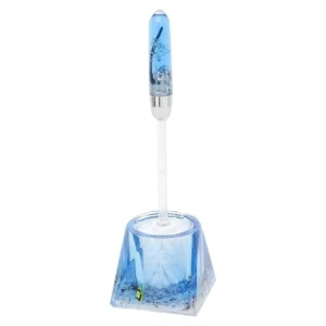 Ёршик для унитаза напольный Аквалиния «Морская рыбка», пластик, цвет голубой