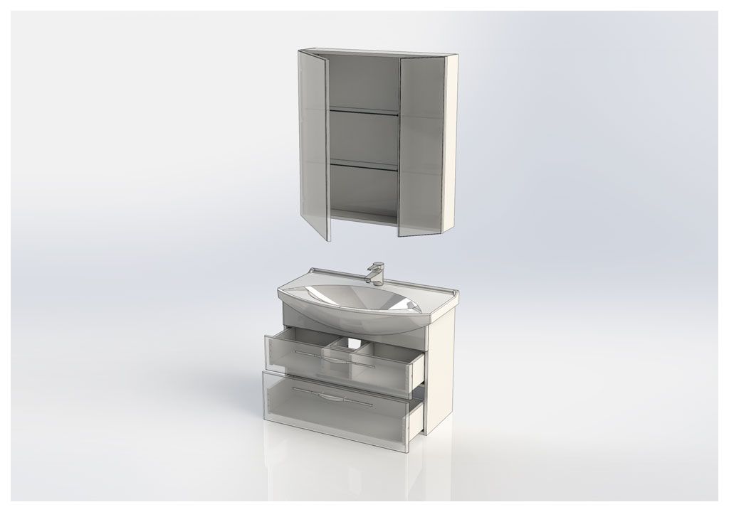 Мебель для ванной Aquanet Ирвин 85 белый 00210254 - Вид №4