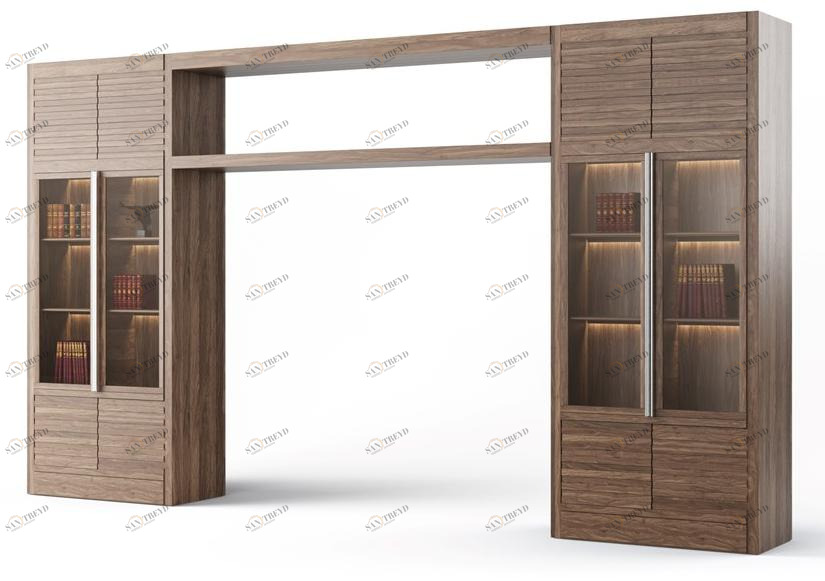 DWFI Книжный шкаф из фанерованной древесины с подсветкой  00002186 