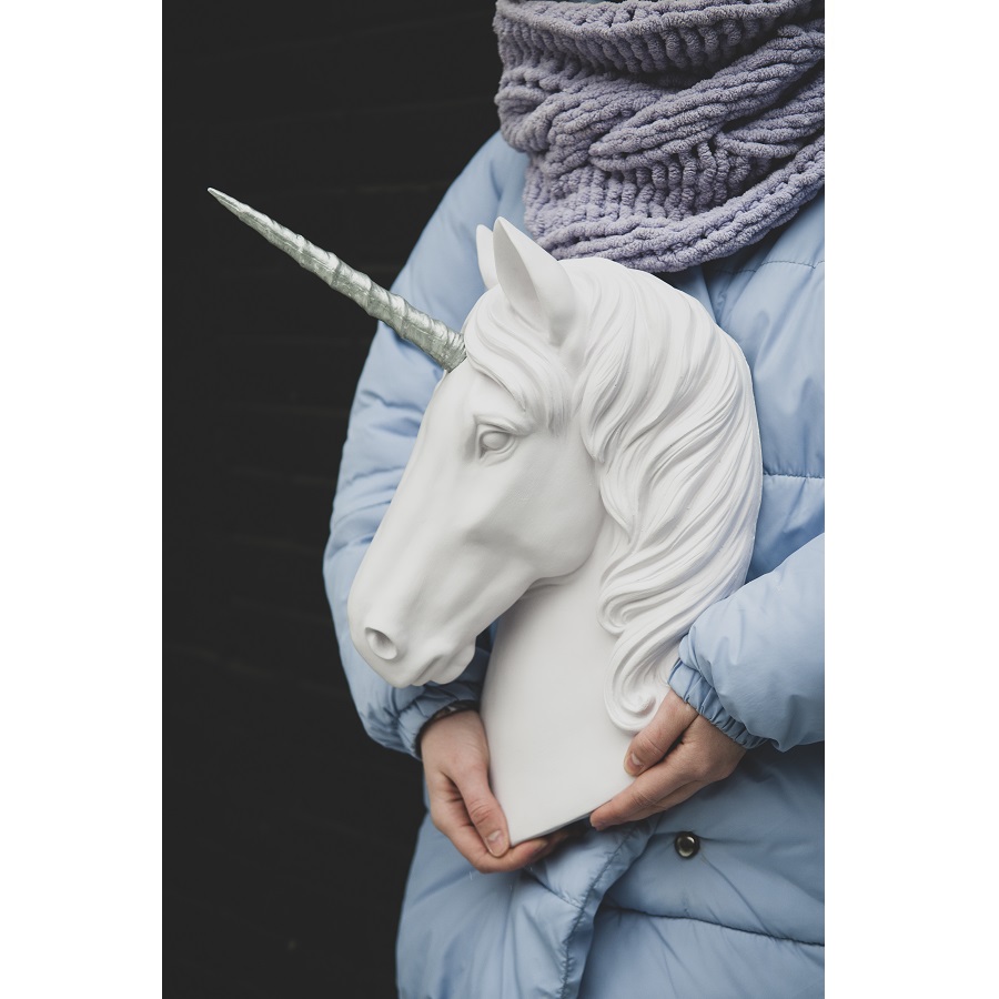 Голова декоративная «Единорог» Yagoodza, белый/серебристый Y1006 - Вид №1