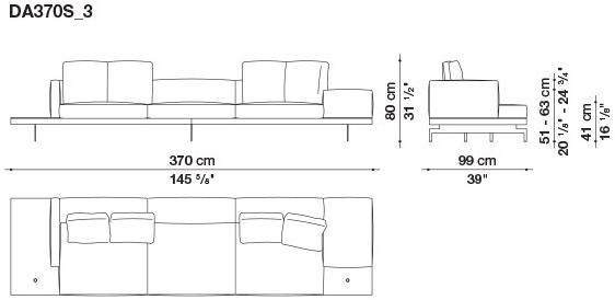B&B Italia 3-х местный тканевый диван с шезлонгом Dock sun-id-1355318 - Вид №145