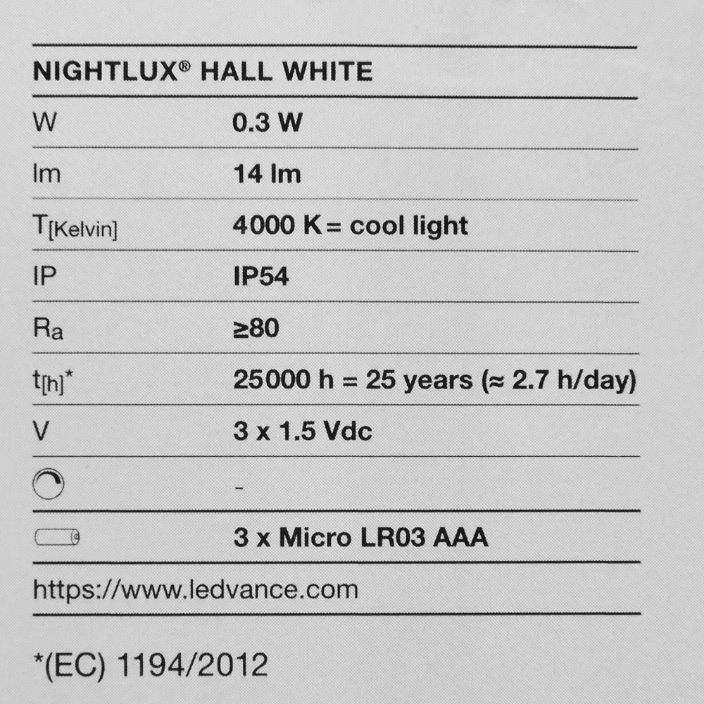 Светильник светодиодный Ledvance Nightlux Hall на батарейках крепление на клей, цвет белый STLM-2114152 - Вид №7