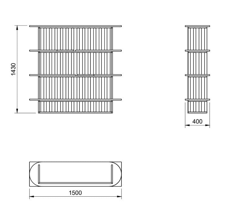 Книжный шкаф из массива дерева с четырьмя полками Medulum ARCH-00097158 - Вид №7