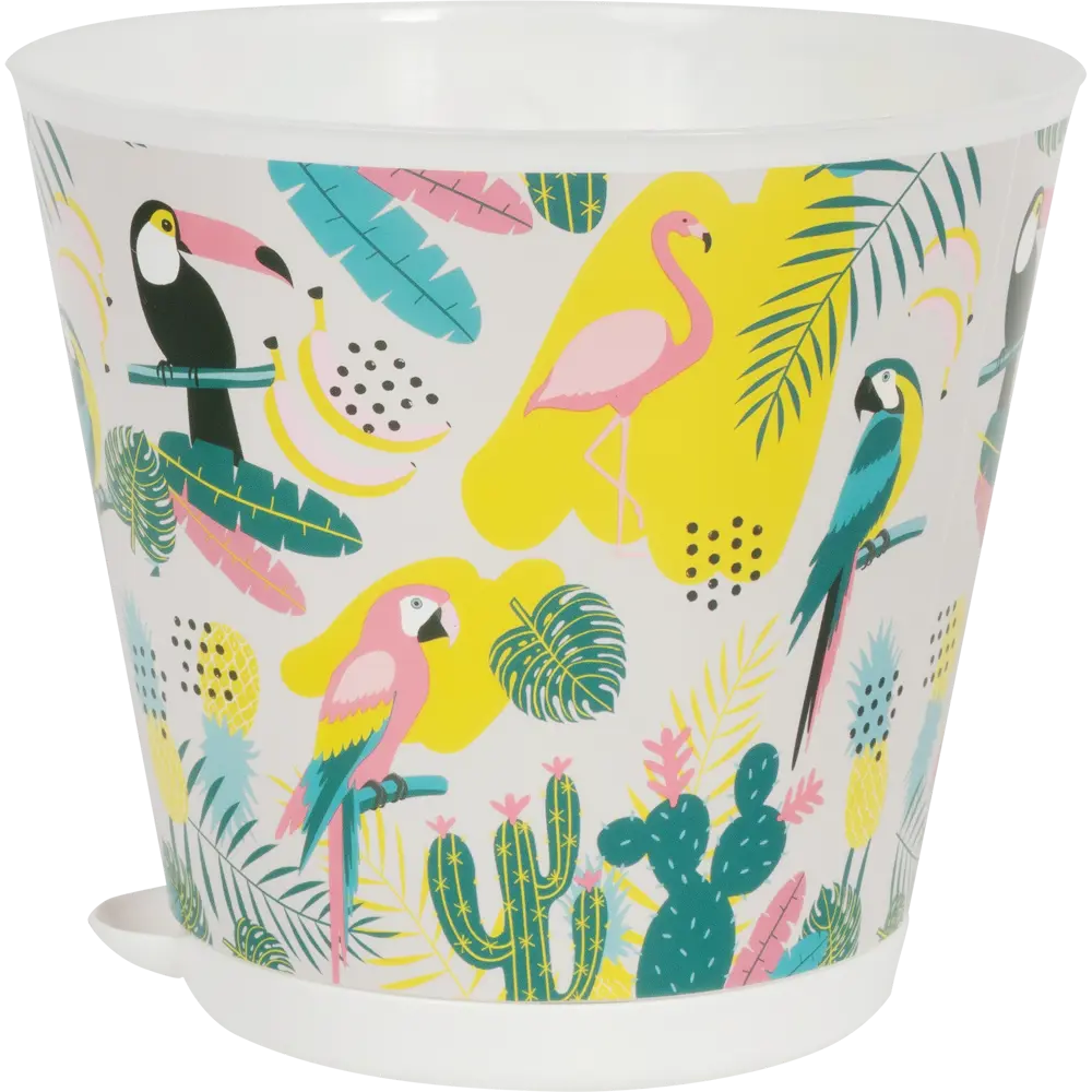 Горшок цветочный Ingreen Крит Фламинго ø16 h15 см v1.8 л пластик мультиколор STLM-2016504