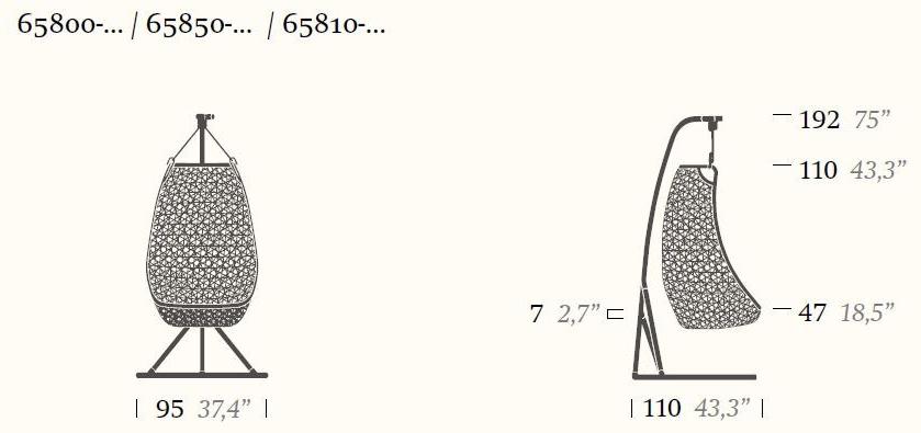 Kettal Подвесное сиденье из синтетического волокна Maia #65800 - Вид №4