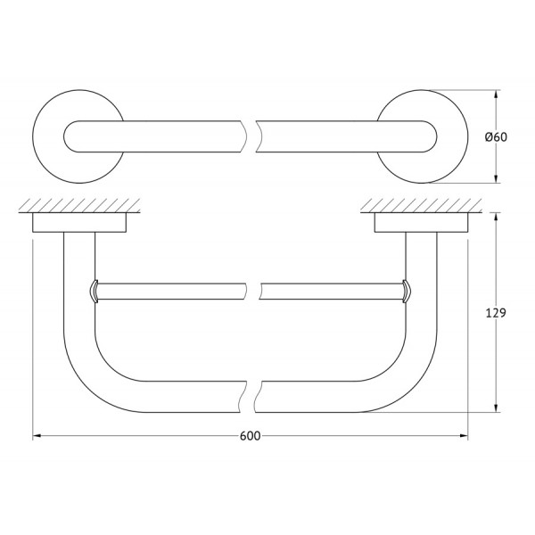 Держатель полотенец двойной 60 см Ellux ELEGANCE ELE 027 sun-id-561229 - Вид №1