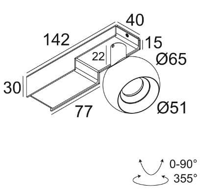 Регулируемый потолочный светодиодный прожектор Deltalight BOWIE ON ARCH-00052842 - Вид №6
