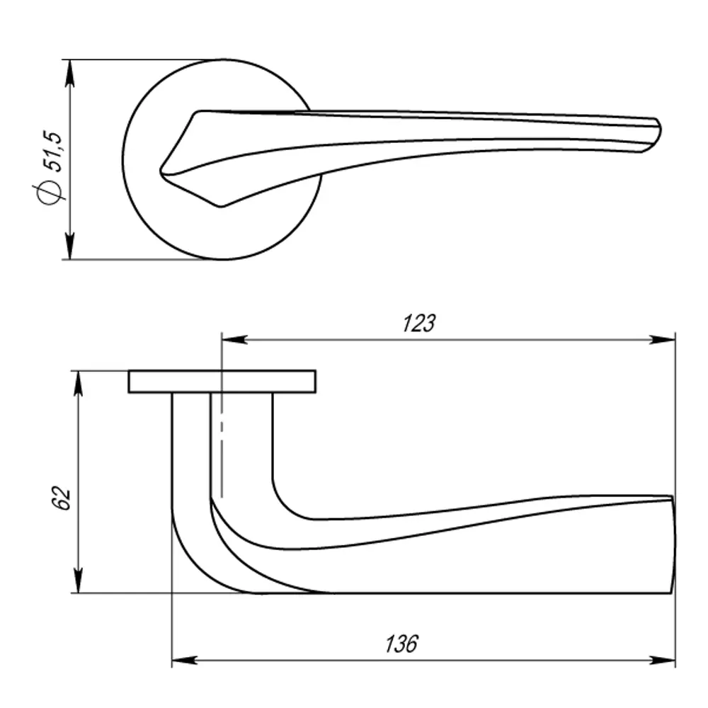 Дверные ручки Armadillo R.URS52.Flame AB-7, без запирания, цвет бронза STLM-2108345 - Вид №2
