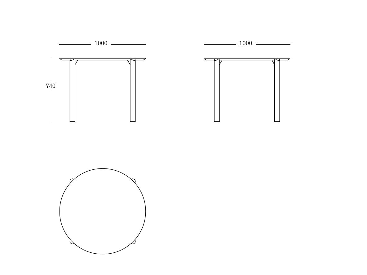 Круглый деревянный обеденный стол ONDARRETA Juno ARCH-00095723 - Вид №5