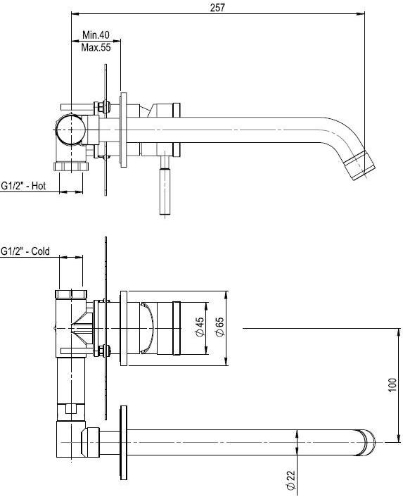 Super Inox Смеситель для умывальника из нержавеющей стали настенный Rétro RETRO sun-id-1380325 - Вид №3
