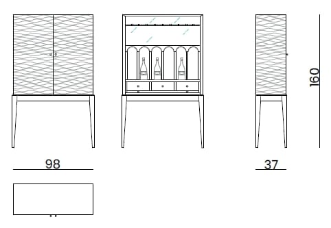 Деревянный барный шкаф Bizzotto Italia Atmosphera ARCH-00082549 - Вид №3