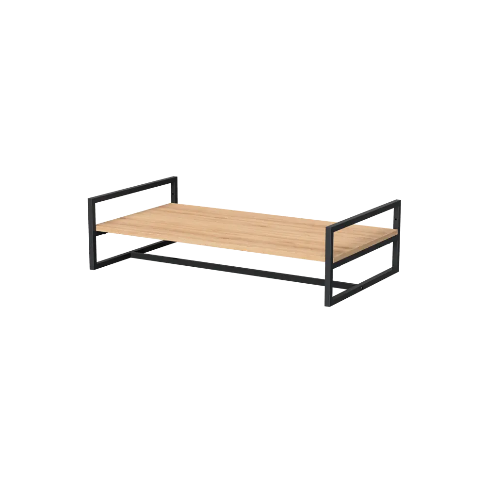 Полка настенная Spaceo 80x45x21.6 см дерево цвет бежевый/чёрный 82736590 STLM-2143732  - Вид №1