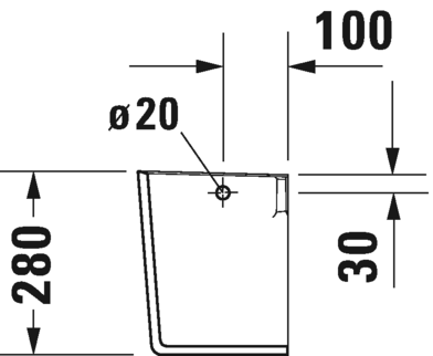 0858380000 Полупьедестал для раковины овальная Duravit P3 Comforts - Вид №3