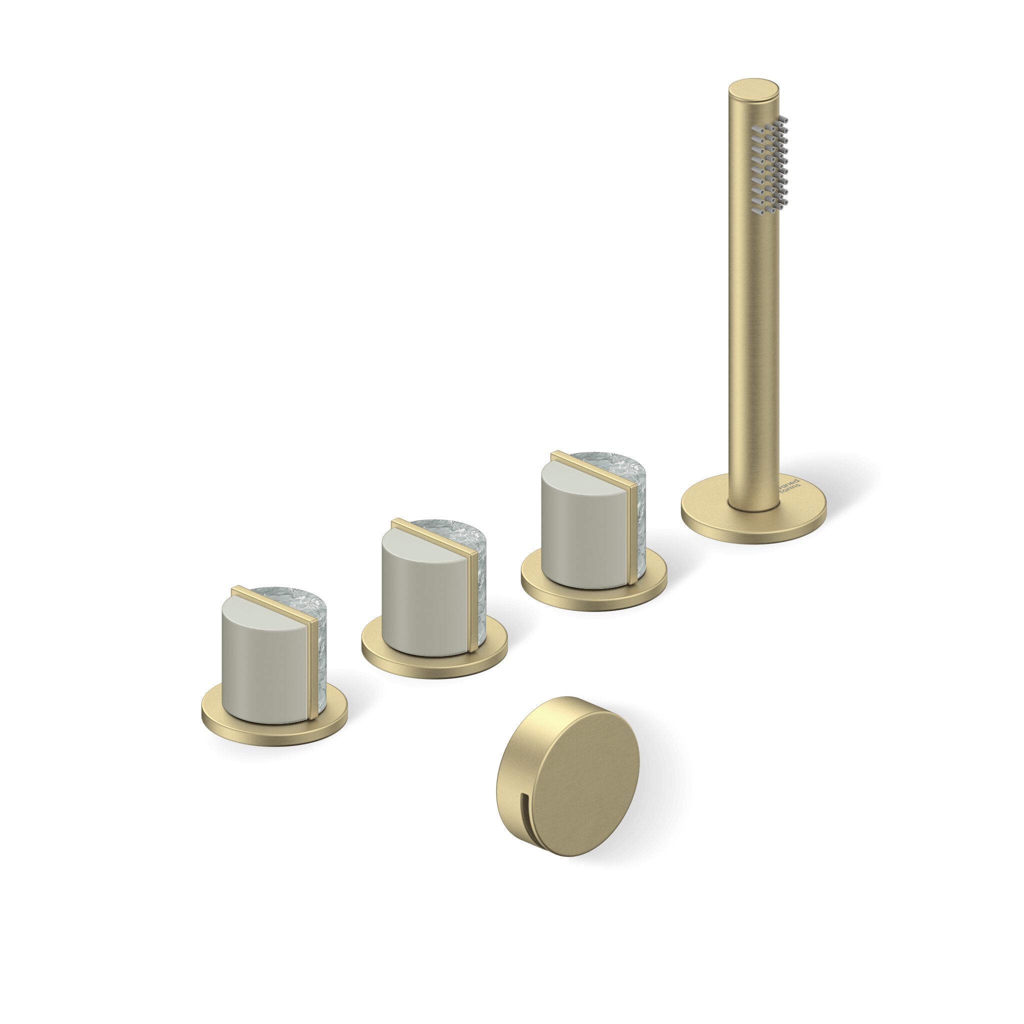 Утопленный набор для ванны с 4 отверстиями и ручным душем Varied Forms Macaron ARCH-00150419 - Вид №7