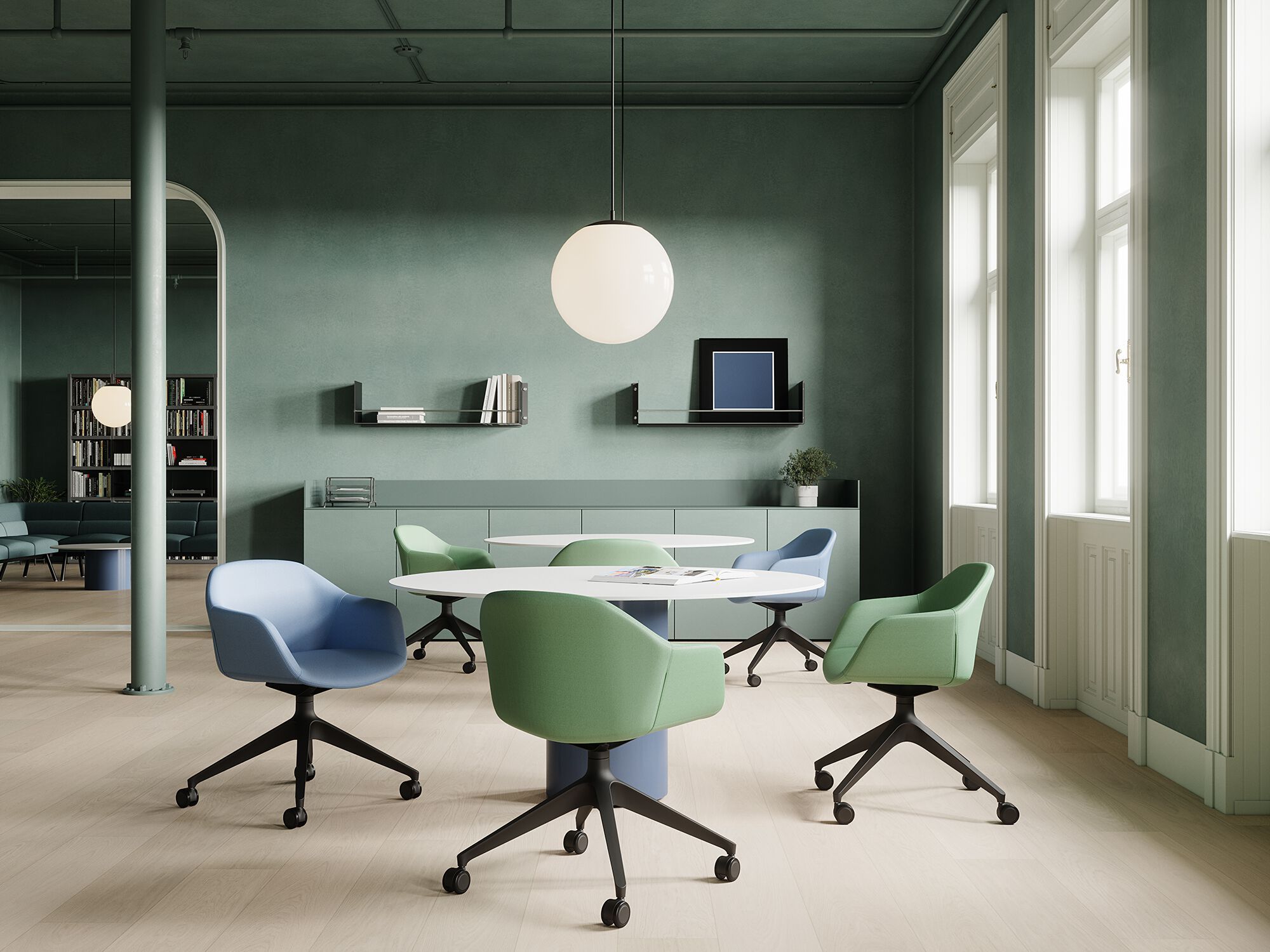 Тканевый поворотный стул с колесами LD Seating Riva ARCH-00045952 - Вид №2