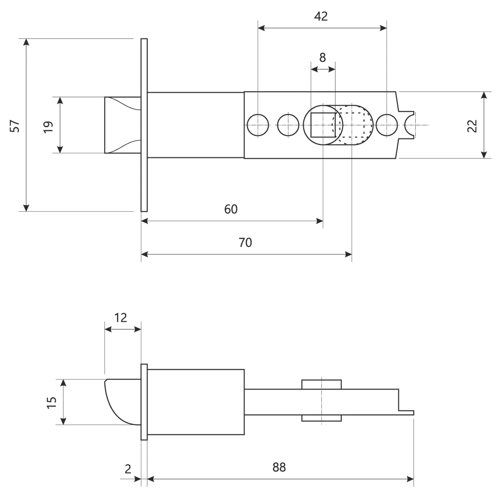 Ручка-защёлка Avers для межкомнатных дверей без фиксации в бронзовом исполнении 82001741 STLM-0016929 - Вид №5