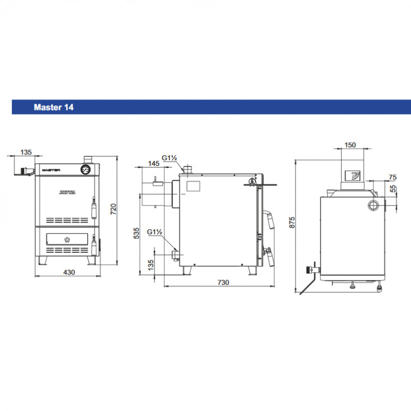 Твердотопливный котел ZOTA Master 14 MASTER14 - Вид №3