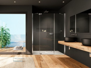 Стеклянная ниша душевая кабина с распашной дверью