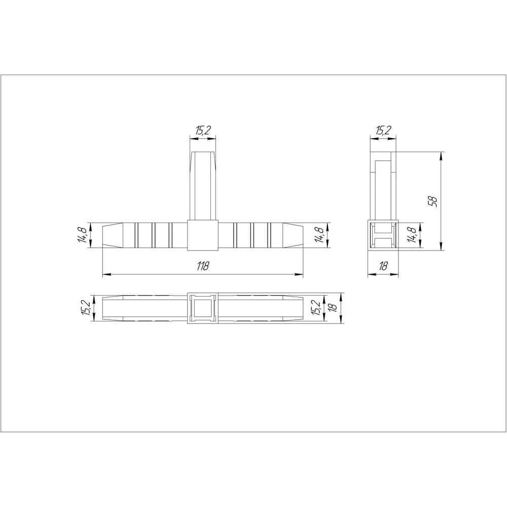 Коннектор Santreyd для мебельных штанг - алюминиевый соединитель 85499996 STLM-0063404 - Вид №3