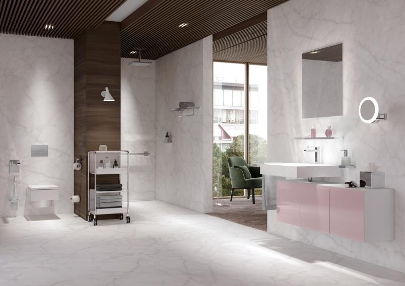 100.06.11045 Дозатор для мыла или дезинфицирующего средства с держателем HEWI USA Produkte  - Вид №3