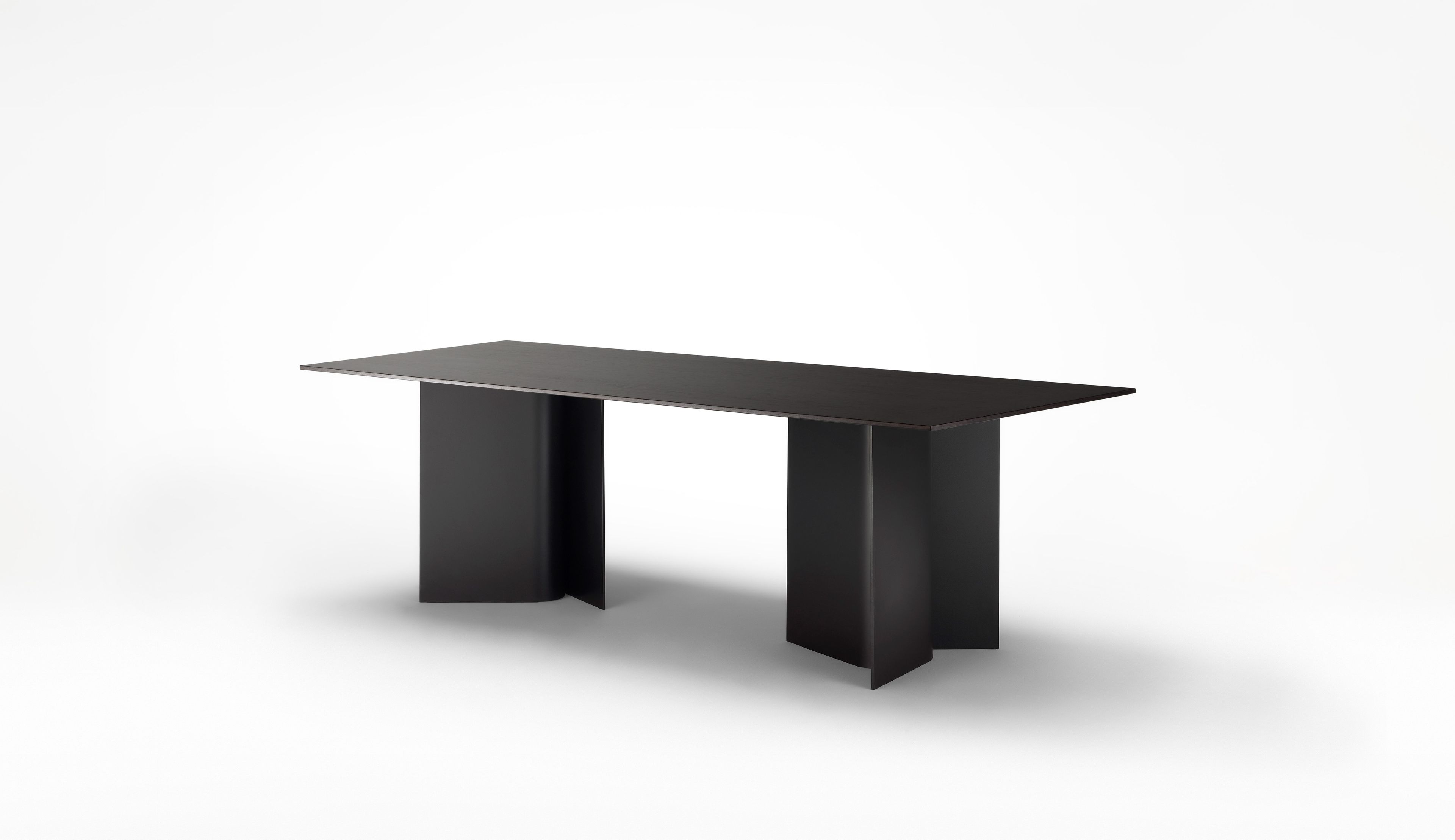 Прямоугольный алюминиевый стол и дубовая столешница Ross Gardam ARCH-00153044 - Вид №1