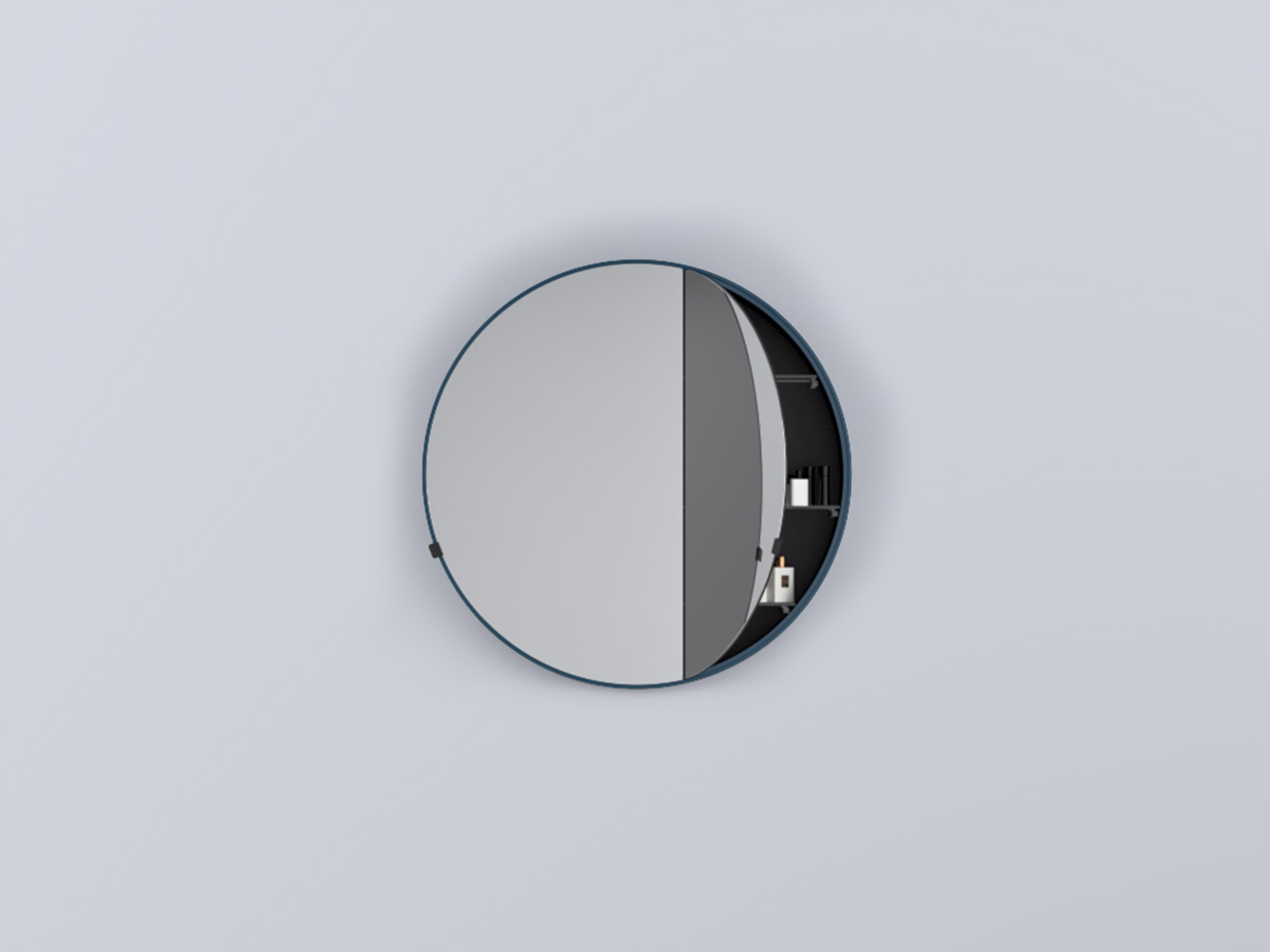 CASPCT-OL Round Box: Зеркальный шкафчик круглый с крашенной рамой 90 cielo I Catini Ceramica Cielo