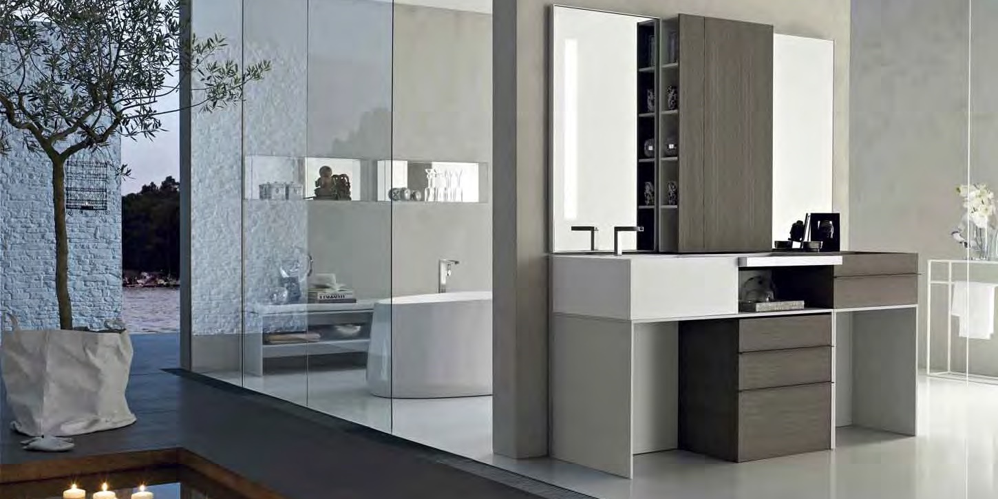 Toscoquattro Зеркало с люминисцентной подсветкой Elements жемчужно-серый 09EN1AA - Вид №1