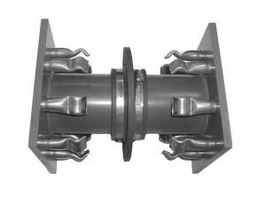 SANIT 523453020015025 Стенка втулки PVC-U, прямой односторонний фланец, одна дюбель втулка из оцинкованной стали / односторонний дюбель втулка V4A