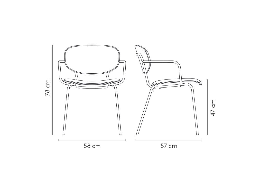 Мягкий тканевый стул с подлокотниками MOBLIBERICA Silueta ARCH-00108279 - Вид №8