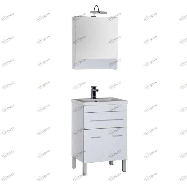 Комплект мебели Aquanet Верона 58 белый (напольный 1 ящик 2 дверцы) 00182944