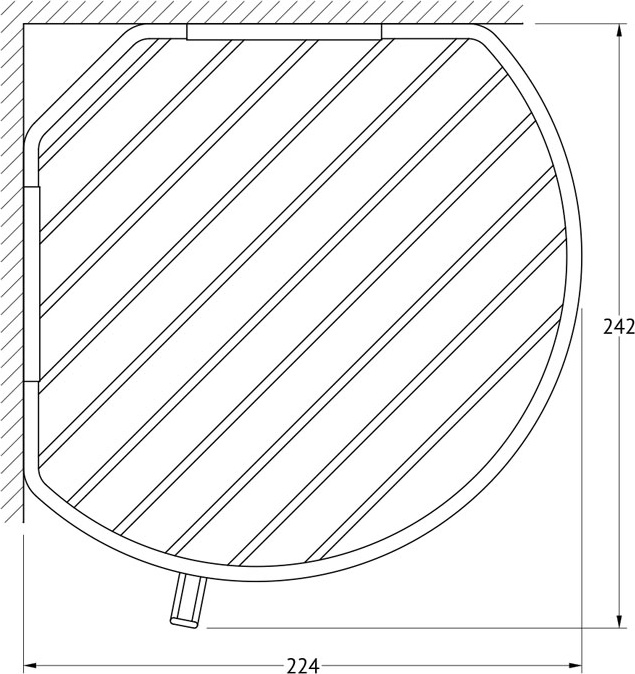 RYN 025 Полочка-решетка с крючком угловая 26 cm FBS Ryna - Вид №1