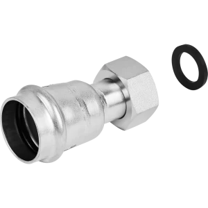 Муфта переходная Rommer 3/4"x28 мм с накидной гайкой ВПр-ВР нержавеющая сталь