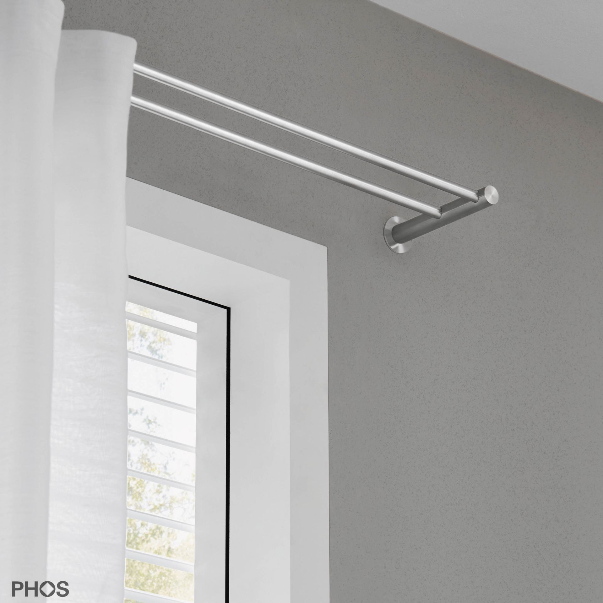 VS20-140ED1200 Комплект карнизов: двуствольный 120 см с 2 концевыми кронштейнами PHOS  - Вид №1