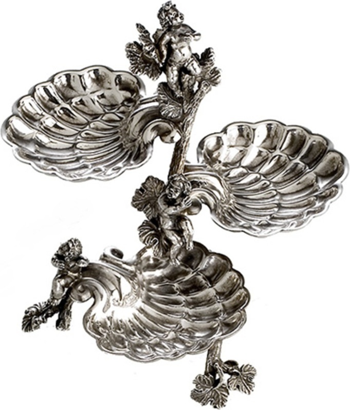 84398 Schiavon Солонка трехсекционная 14см (серебро 925пр) Серебро 925 