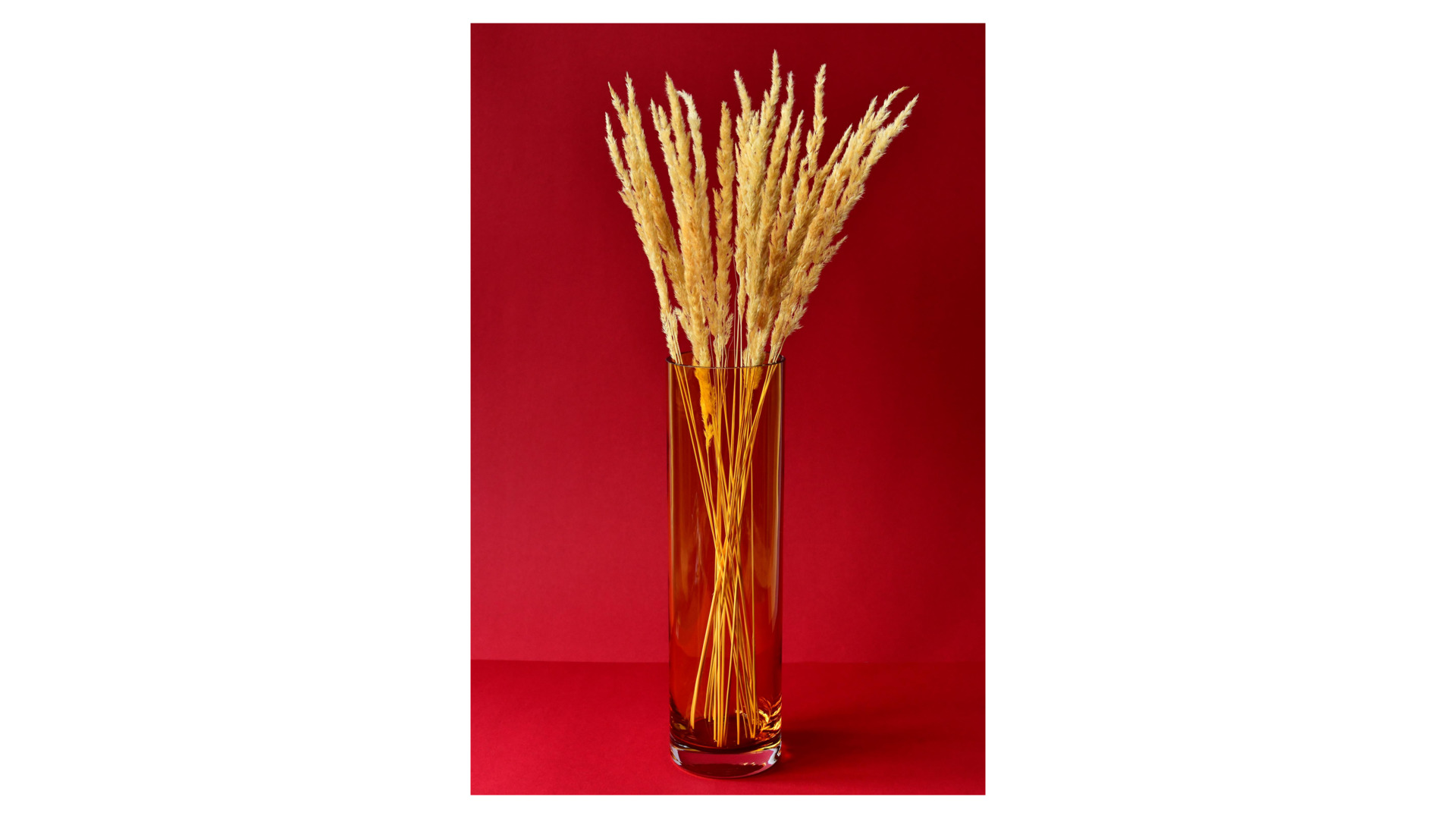 10674619 KROSNO Ваза Krosno Туба 37см, стекло, янтарная Стекло  - Вид №1