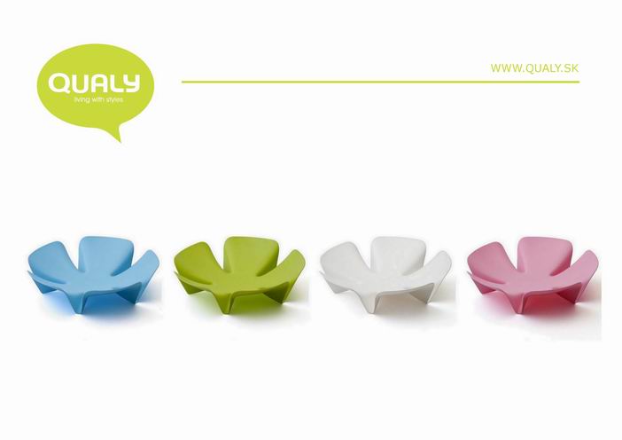 Ваза для фруктов Flower голубая Qualy QL10041BU - Вид №3