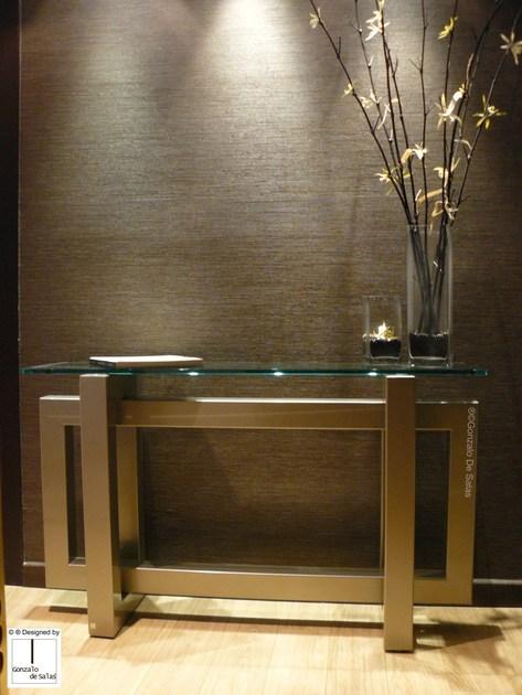 Gonzalo De Salas Прямоугольная консоль из железа и стекла Thasos sun-id-1484058 - Вид №1