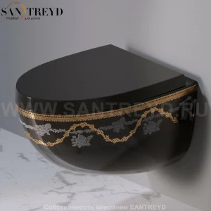 S511.470G Подвесной унитаз настенный Черный A. e T. Italia OVAL Италия