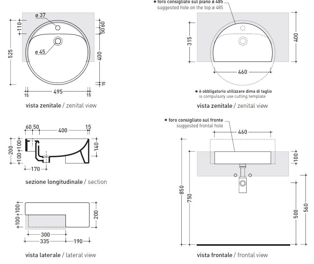 Керамический круглый одношаговый умывальник Ceramica Flaminia Twin ARCH-00057991 - Вид №1