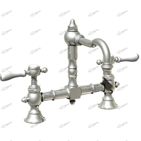 19.207 Смеситель для раковины на 2 отверстия - ручки из фарфора HORUS Range Julia Victoria 