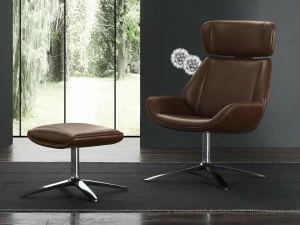 La seggiola Вращающееся кресло из экокожи с подставкой для ног  Ls124