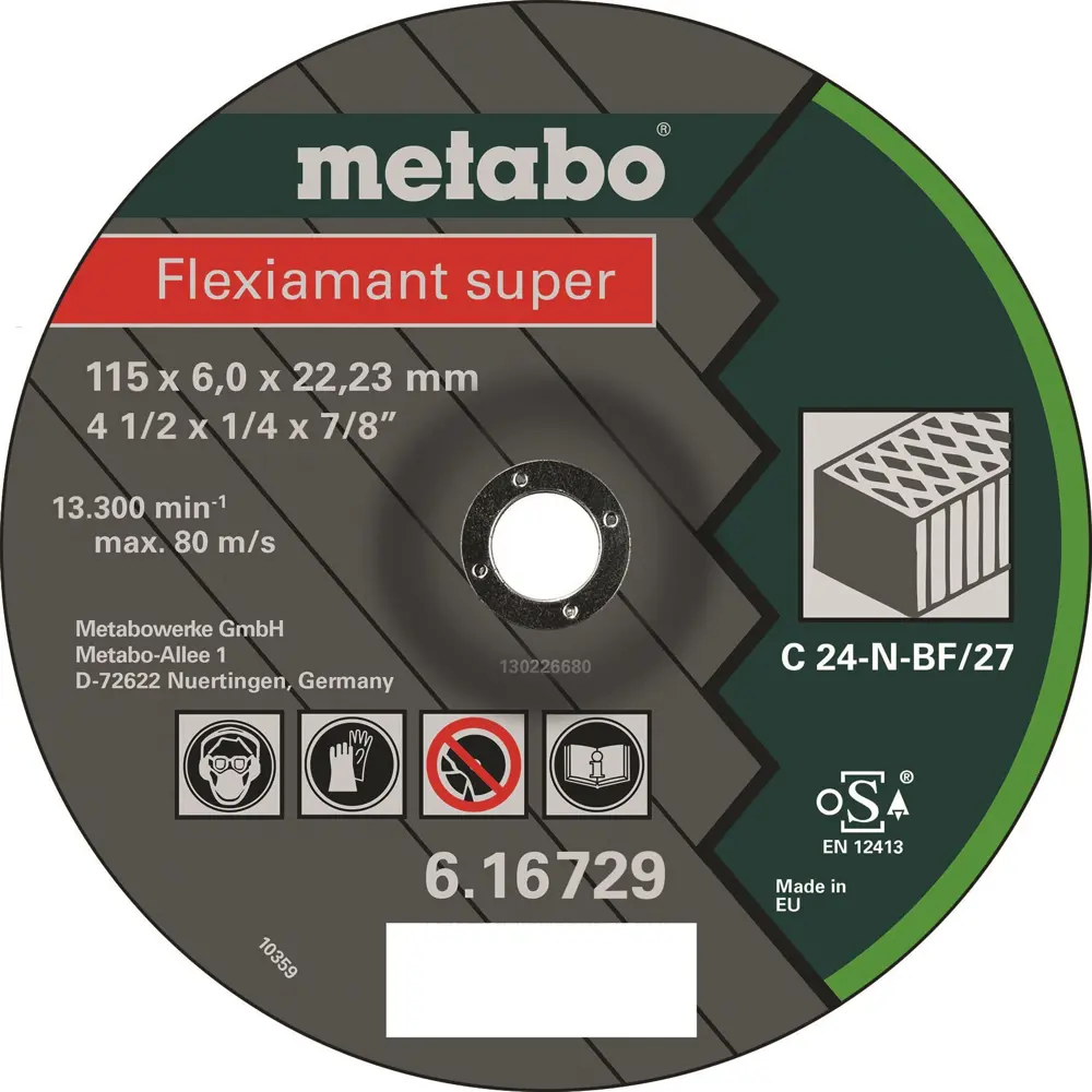 Диск зачистной по камню и бетону тип 27 Metabo Flexiamant Super 616729000 115x22.2x6 мм STLM-2081515 - Вид №2